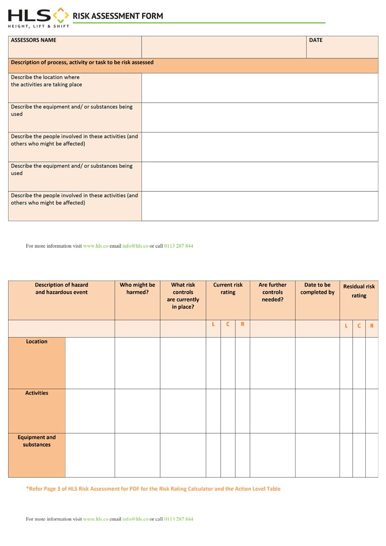 Work At Height Risk Assessment Template Download